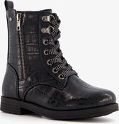 Blue Box meisjes croco veterboots - Zwart - Maat 32