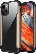 Iron Man-serie metalen pc + TPU-beschermhoes voor iPhone 13 (goud)