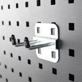 Datona® Gereedschapshaak dubbel - Ophanghaken - Voor Gereedschapswand - 20 cm - 5 stuks
