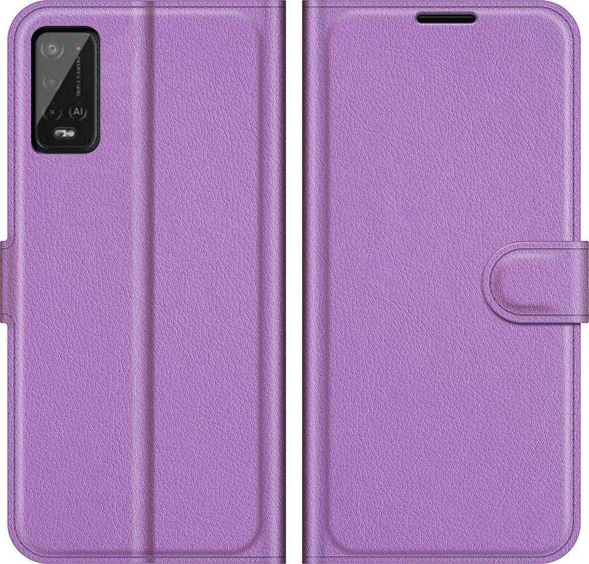 Mobigear Telefoonhoesje geschikt voor Wiko Power U20 Hoesje | Mobigear Classic Bookcase Portemonnee | Pasjeshouder voor 3 Pasjes | Telefoonhoesje voor Pinpas / OV Kaart / Rijbewijs - Paars