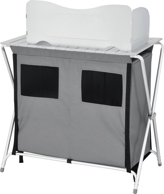 Campingkast opvouwbaar 104,5x80x50,5 cm donkergrijs van Rockwood — afbeelding 5
