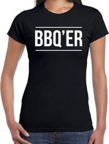 BBQ-ER bbq / barbecue t-shirt zwart - cadeau shirt voor dames - verjaardag / moederdag kado S