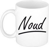 Noud naam cadeau mok / beker met sierlijke letters - Cadeau collega/ vaderdag/ verjaardag of persoonlijke voornaam mok werknemers