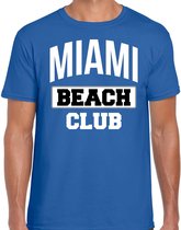Miami beach club zomer t-shirt voor heren - blauw - beach party / vakantie outfit / kleding / strand feest shirt XL
