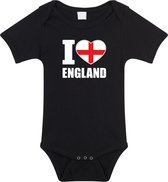 I love England baby rompertje zwart jongens en meisjes - Kraamcadeau - Babykleding - Engeland landen romper 80 (9-12 maanden)