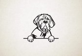 Mastino napoletano - Neapolitan Mastiff - hond met pootjes - S - 42x51cm - Zwart - wanddecoratie