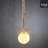 Luca Lighting Bal aan Touw Kerstverlichting met 15 LED Lampjes - H90 x Ø10 cm - Frosted White