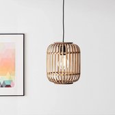 Hanglampen Woonkamer - Zinaps hanglamp, hanglamp gemaakt van echte rotan, E 27-aansluiting voor max. 40W gloeilamp, moderne hanglamp gemaakt van metaal / rotan, lichtbruin / zwart [energiekla