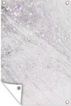 Tuinposter - Tuindoek - Tuinposters buiten - Marmer - Glitter - Paars - 80x120 cm - Tuin