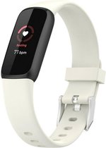 Siliconen Smartwatch bandje - Geschikt voor Fitbit Luxe siliconen bandje - zand wit - Strap-it Horlogeband / Polsband / Armband - Maat: Maat S