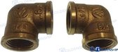 90º Pijpstuk Elleboog Female messing (schroefdraad: 3/8'') per 2 stuks (GS30160)