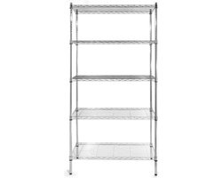 HENDI Opbergrek met 5 verstelbare schappen – Chroom – 910x455x1830 mm