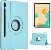 Case2go - Tablet hoes geschikt voor Samsung Galaxy Tab S7 (2020) - Draaibare Book Case + Screenprotector - 11 Inch - Licht Blauw