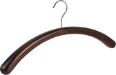 De Kledinghanger Gigant - 12 x Garderobehanger Milano beukenhout walnoten gebeitst, 45 cm