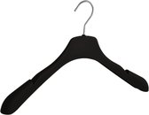De Kledinghanger Gigant - 50 x Mantel / kostuumhanger kunststof soft-touch zwart met schouderverbreding en rokinkepingen, 42 cm