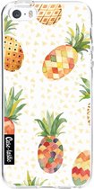 Casetastic Apple iPhone 5 / iPhone 5S / iPhone SE Hoesje - Softcover Hoesje met Design - Pineapples Orange Green Print