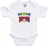 Tibet baby rompertje met vlag wit jongens en meisjes - Kraamcadeau - Babykleding - Tibet landen romper 80 (9-12 maanden)