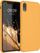 kwmobile telefoonhoesje voor Apple iPhone XR - Hoesje met siliconen coating - Smartphone case in goud-oranje