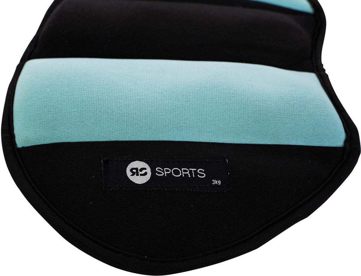 RS Sports Enkelgewichten en Polsgewichten - Gewichtsmanchetten 2 x 3,0 kg - neopreen - zwart / grijs — afbeelding 5