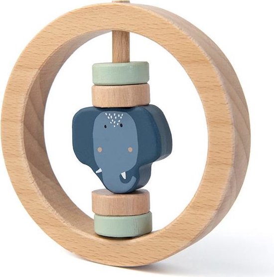 Afbeelding van het spel Trixie houten ronde rammelaar Mrs. Elephant