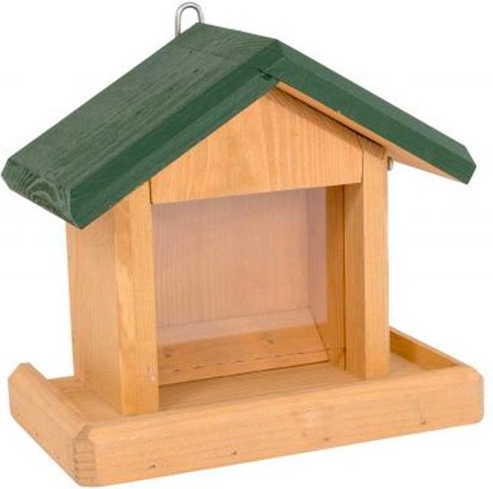 Wandvoederhuisje met roodborstjes