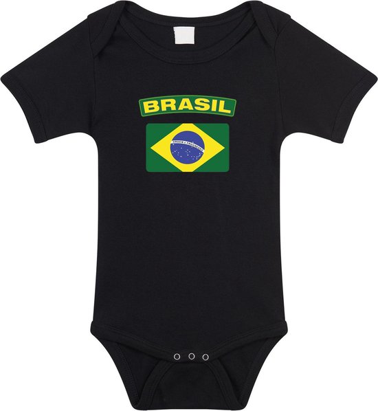 Barboteuse bébé Brésil avec drapeau noir garçons et filles - Cadeau de  maternité -... | bol.com
