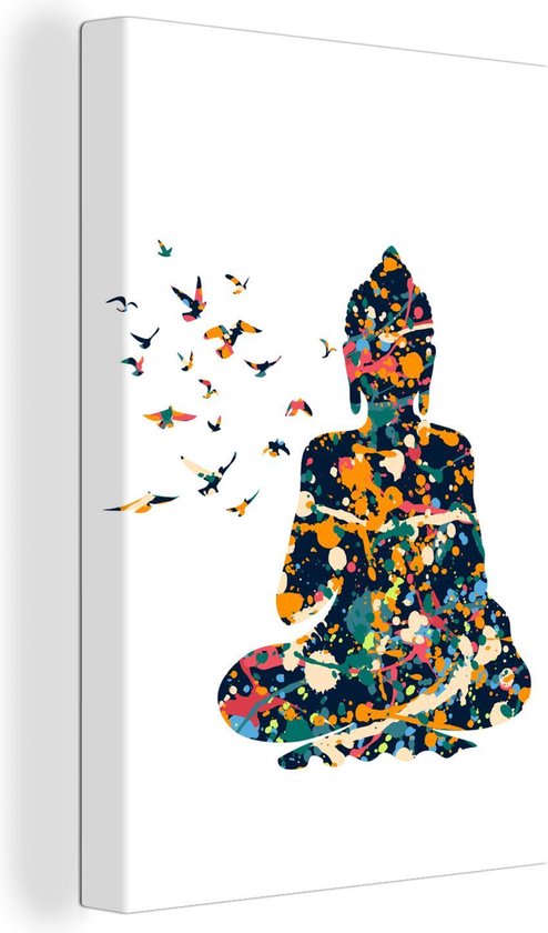 Tableau Peinture Bouddha - Vogel - Peinture - 80x120 cm - Décoration murale