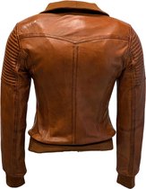 Leren bomber dames jas cognac-Roma - 54