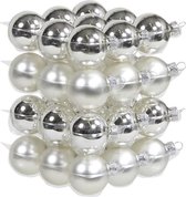 72x Zilveren glazen kerstballen 4 cm - mat/glans - Kerstboomversiering zilver