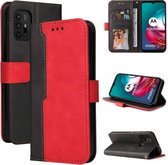 Voor Motorola Moto G30/G20/G10 Zakelijke Stiksels-Kleur Horizontale Flip PU Lederen Case met Houder & Kaartsleuven & Fotolijst (Rood)