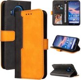 Voor Nokia G10/G20 Zakelijke Stiksels-Kleur Horizontale Flip PU Lederen Case met Houder & Kaartsleuven & Fotolijst (Oranje)