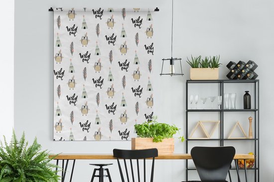 Tapisserie - Tapisserie - Hibou - Citation - Motif - 180x180 cm - Tapisserie