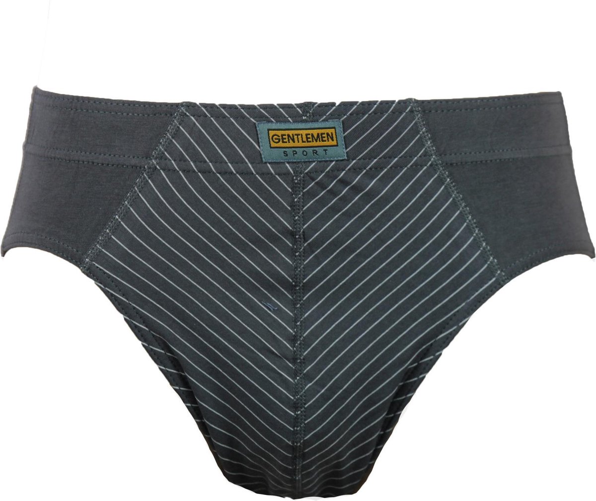 Heren sport slip streep - Betaalbare heren onderbroek - Elastisch katoen - M - Grijs op Prijzenvolger.com