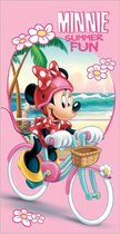 strandlaken Minnie Mouse 70 x 140 cm polyester lichtroze