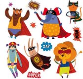 muursticker Super Hero 3D jongens papier 10 stuks