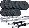 ScSPORTS® Halterset 45 kg - Halterschijven Kunststoff - Halterstangen - 30 mm - Schroefsluiting - Gewichten