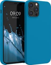 kwmobile telefoonhoesje voor Apple iPhone 12 Pro Max - Hoesje met siliconen coating - Smartphone case in Caribisch blauw