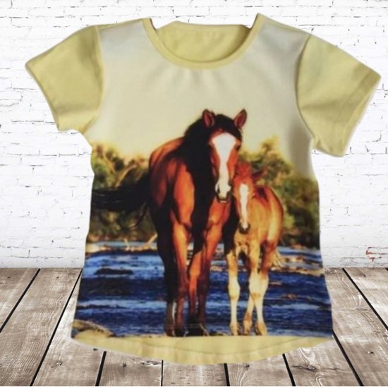 Kinder t-shirt met paard geel -s&C-86/92-t-shirts meisjes | bol.com