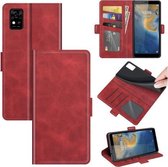 Voor ZTE Blade A31 Dual-side Magnetische Gesp Horizontale Flip Lederen Case met Houder & Kaartsleuven & Portemonnee (Rood)