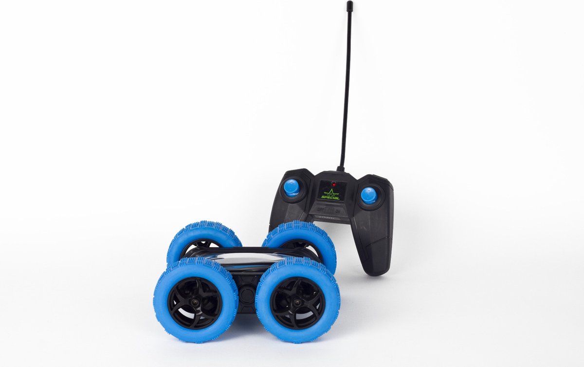 RC bestuurbare StuntAuto stunt car dubbelzijdig 360° rollen draaien spinnen | Blauw — afbeelding 6