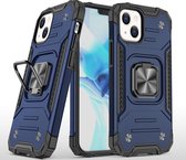 Apple iPhone 13 Pro Hoesje - Mobigear - Armor Ring Serie - Hard Kunststof Backcover - Blauw - Hoesje Geschikt Voor Apple iPhone 13 Pro