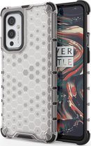 OnePlus 9 Hoesje - Mobigear - Honeycomb Serie - Hard Kunststof Backcover - Wit - Hoesje Geschikt Voor OnePlus 9