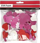 foamstickers hartjes roze 200 stuks