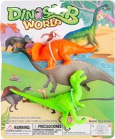 speelset dino jongens 10 cm oranje/groen 2-delig