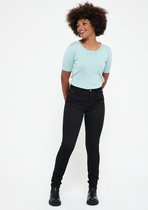 LOLALIZA Slim broek met hoge taille - Zwart - Maat 34