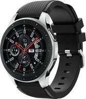 Shop4 - Bandje voor Samsung Galaxy Watch4 Classic 42/ 46mm - Siliconen Zwart