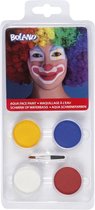 Boland - Palet Clown schmink op waterbasis -  - Schmink palet - Carnaval, Themafeest, Halloween, Kinderfeestje