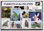 Parrots of the Islands – Luxe postzegel pakket (A6 formaat) : collectie van verschillende postzegels van papegaaien uit de Cariben – kan als ansichtkaart in een A6 envelop - authen