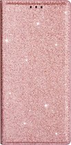 Coque Samsung Galaxy S21 Plus Glitter Book - TPU - Fermeture Magnétique - Porte Carte - Samsung Galaxy S21 Plus - Or Rose