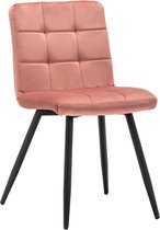 Eetkamerstoelen Set van 6 Collin - Roze - Metaalpoot - Fluweel